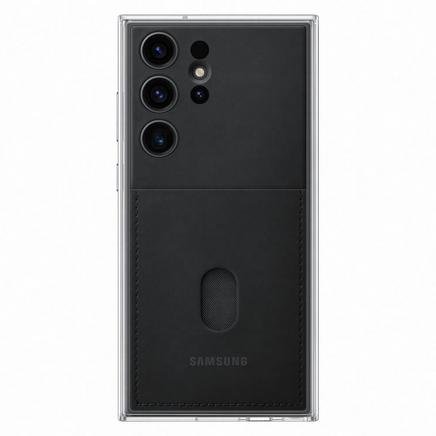 Samsung Galaxy S23 Ultra Çerçeveli & Kart Yuvalı Kılıf - Siyah